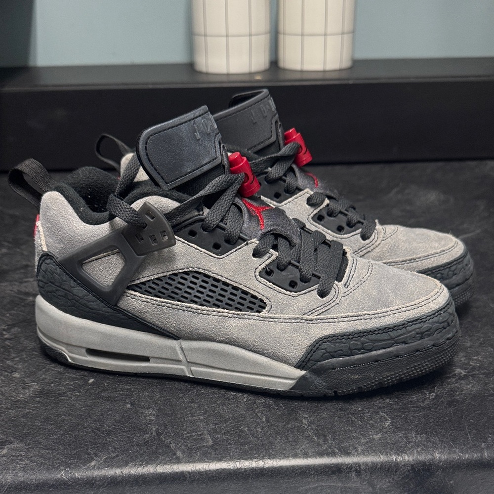 Jordan Black‎ and Gray Sneakers with Red Highlights